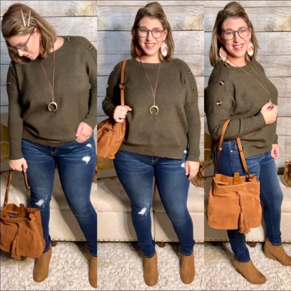 🟫Olive Shimmery Sweater🟫